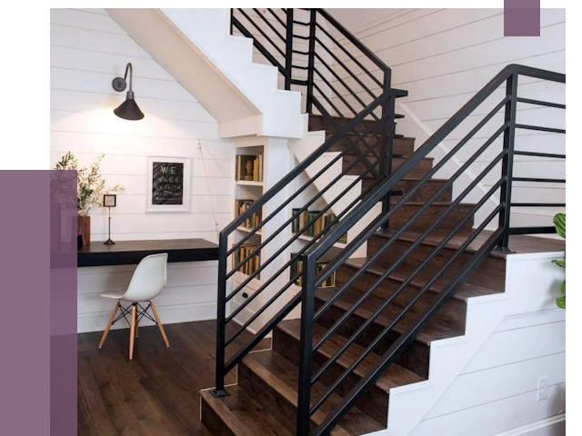 Перила для лестницы в доме в Стерлитамаке от 7467 руб. — ПРОЛЁТ-Стм