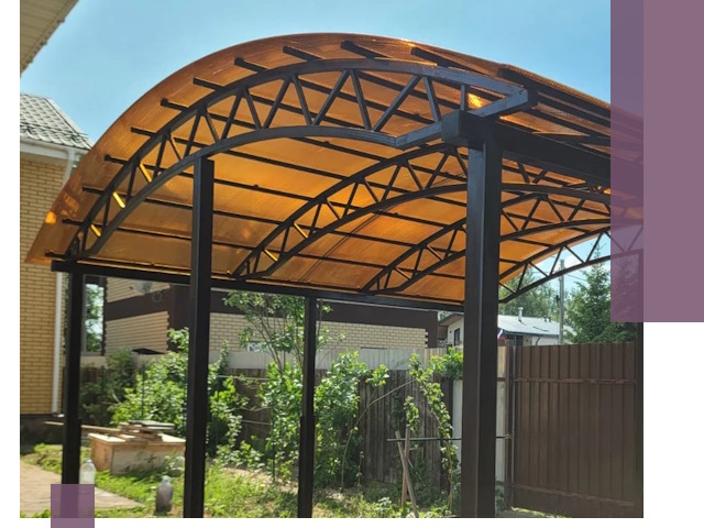 Изготовление навесов под ключ в Стерлитамаке из качественных материалов