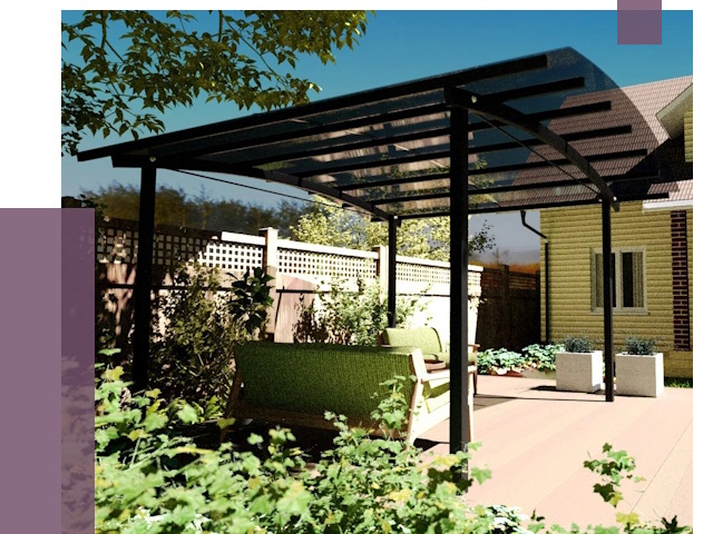 Навесы для террасы в Стерлитамаке от 13131 руб. под ключ | ПРОЛЁТ-Стм