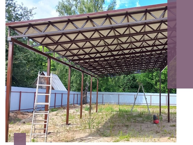 Односкатные навесы под ключ в Стерлитамаке — изготовление и монтаж