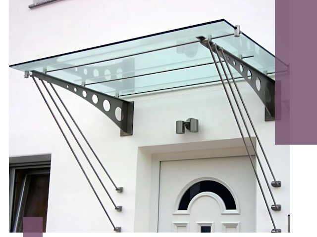 Козырьки над входом под ключ в Стерлитамаке — изготовление и монтаж