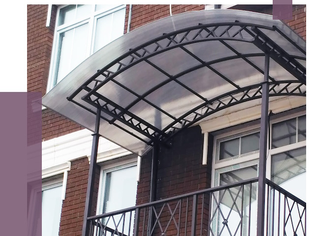 Козырьки над балконом в Стерлитамаке от 8703 руб.  | ПРОЛЁТ-Стм