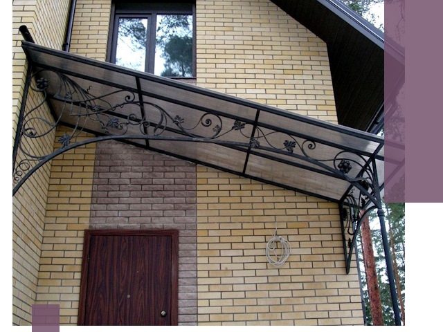 Односкатные козырьки из металла под ключ в Стерлитамаке