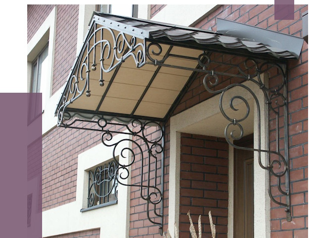 Двускатные козырьки в Стерлитамаке под ключ от 12874 руб.