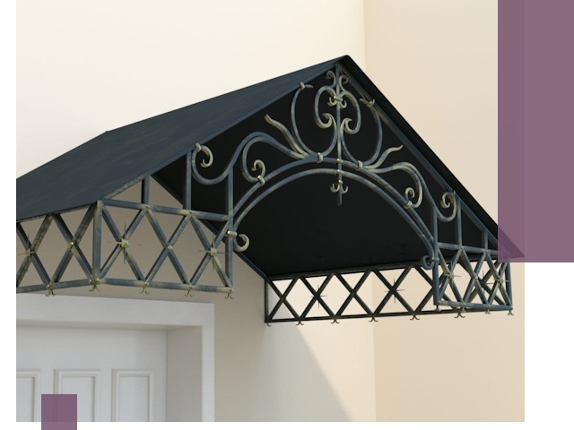 Двускатные металлические козырьки под ключ в Стерлитамаке